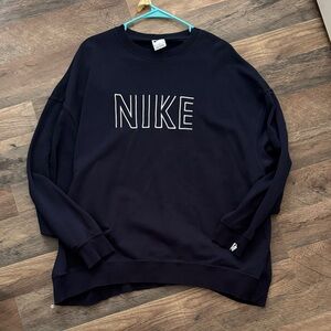 Nike Women’s Dark Blue Crewneck Sweater Oversized